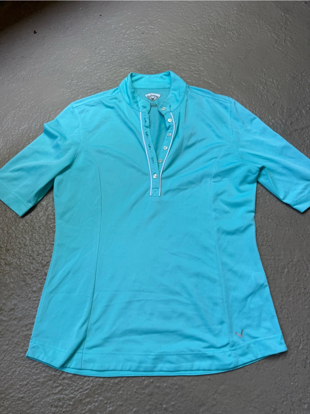 Callaway Golf Short Sleeve Polo Top Turquoise Aqua